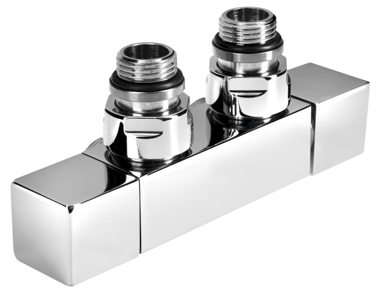 CUBE TWIN připojovací sada ventilů pro středové připojení, chrom CP581S