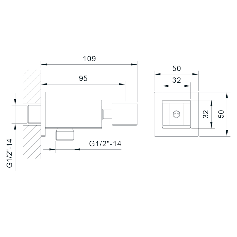 Držák sprchy hranatý, otočný s vyústěním, chrom SG363