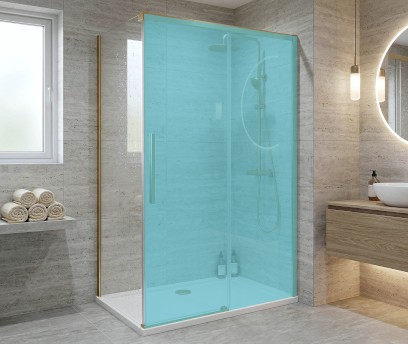 LUXOR GOLD MATT boční stěna 800mm, čiré sklo GU5680G