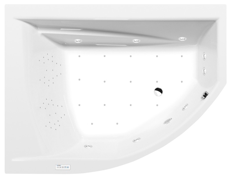 TANDEM L hydromasážní vana, 170x130x50cm, Highline Hydro-Air, chrom 96611.6010