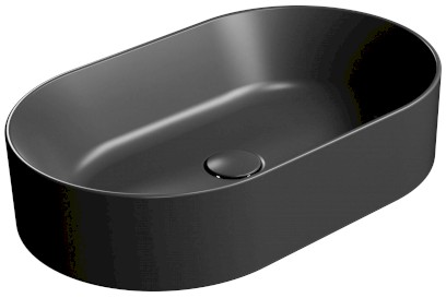 KUBE X keramické umyvadlo na desku, 60x37cm, oválné, černá mat 945826