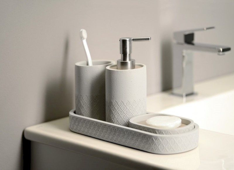 AFRODITE dávkovač mýdla na postavení, cement 4980