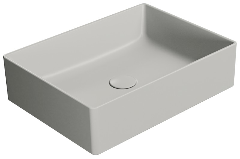 KUBE X keramické umyvadlo na desku, 50x37cm, cenere mat 942917