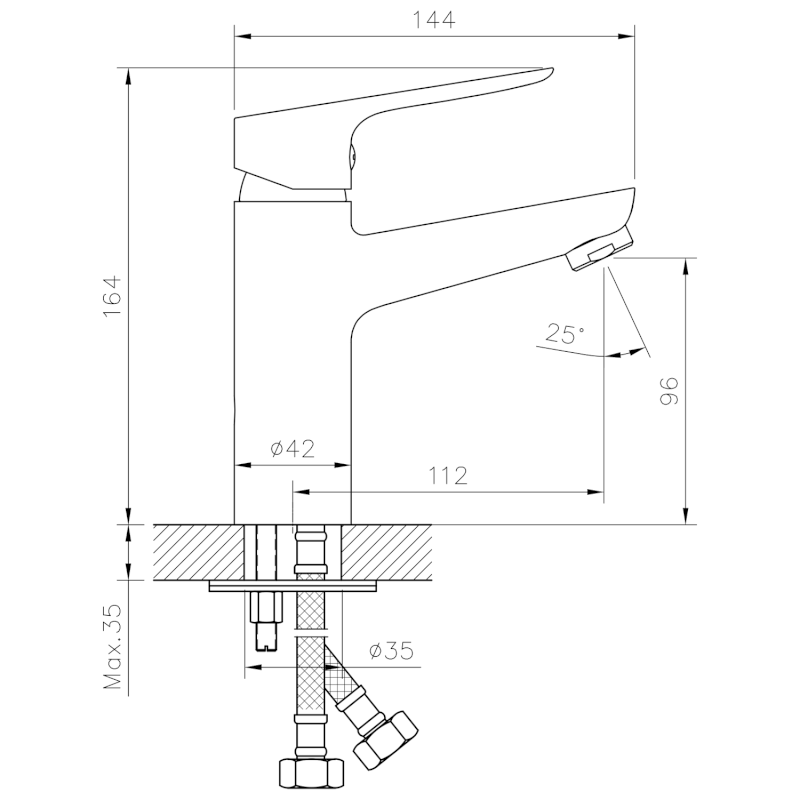 SCHMITZ stojánková umyvadlová baterie, chrom 863.002.1