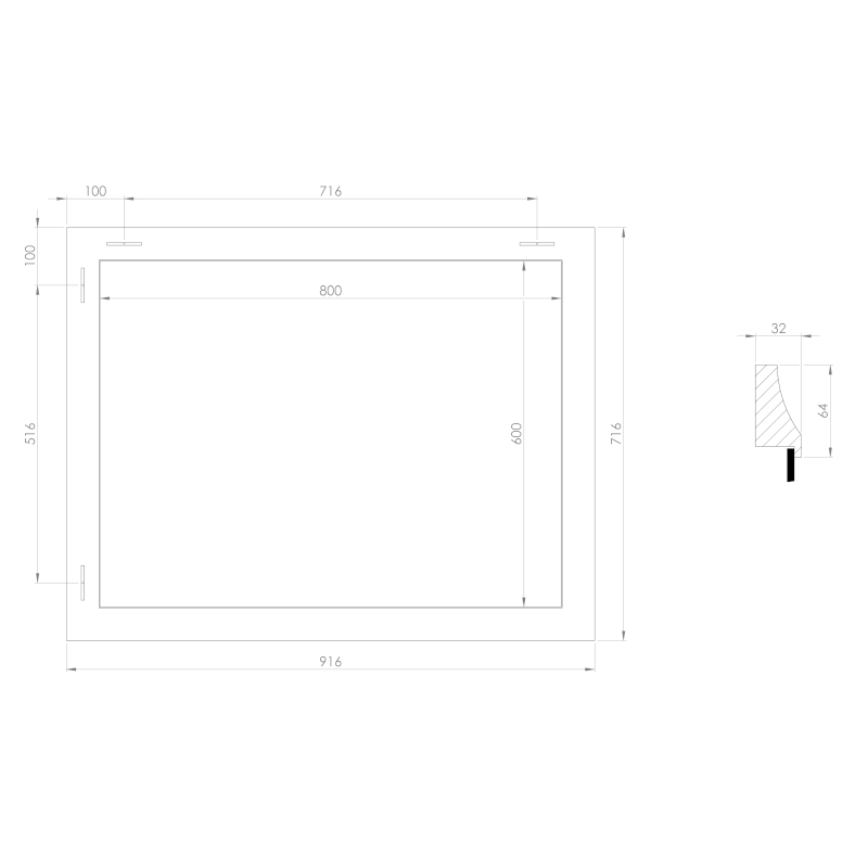 AMBIENTE zrcadlo v dřevěném rámu 72x92cm, starobílá NL705