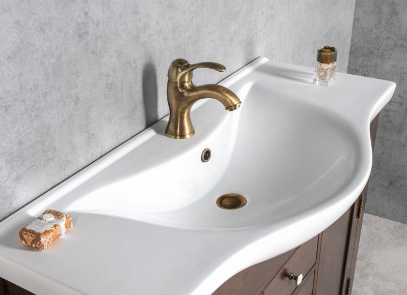 KIRKÉ stojánková umyvadlová baterie s výpustí, bronz KI02B