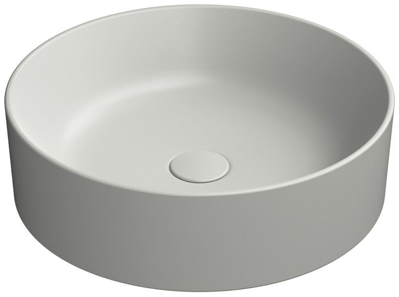 KUBE X keramické umyvadlo na desku, průměr 45cm, cenere mat 942717