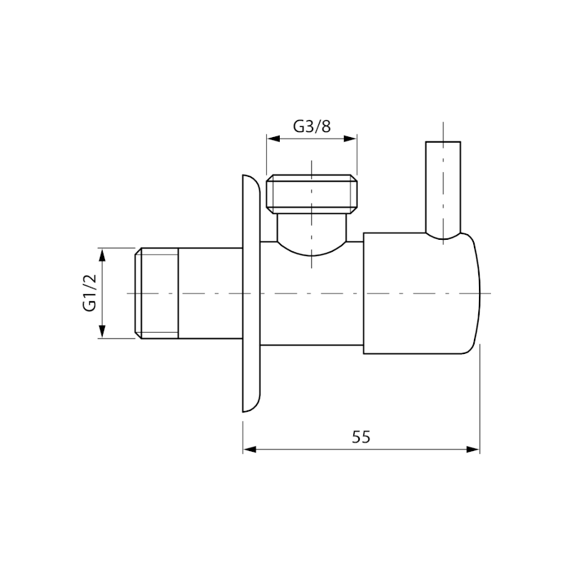 Rohový ventil s keramickým vrškem 1/2