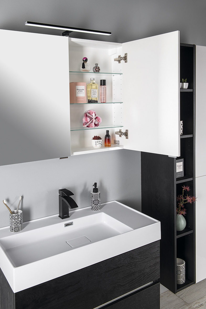 RIWA galerka s LED osvětlením, 81x70x17cm, borovice rustik RIW080-0016