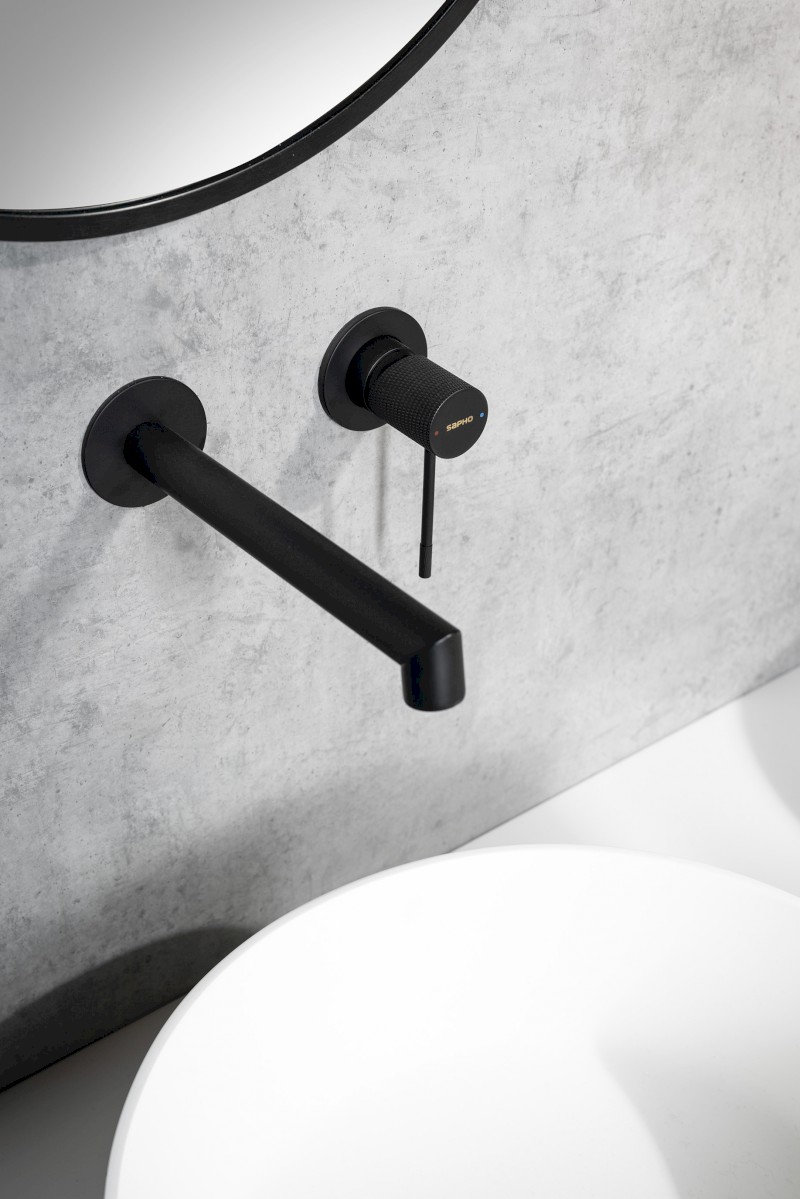 SOLARIS podomítková dvouprvková umyvadlová baterie, černá mat WD008B