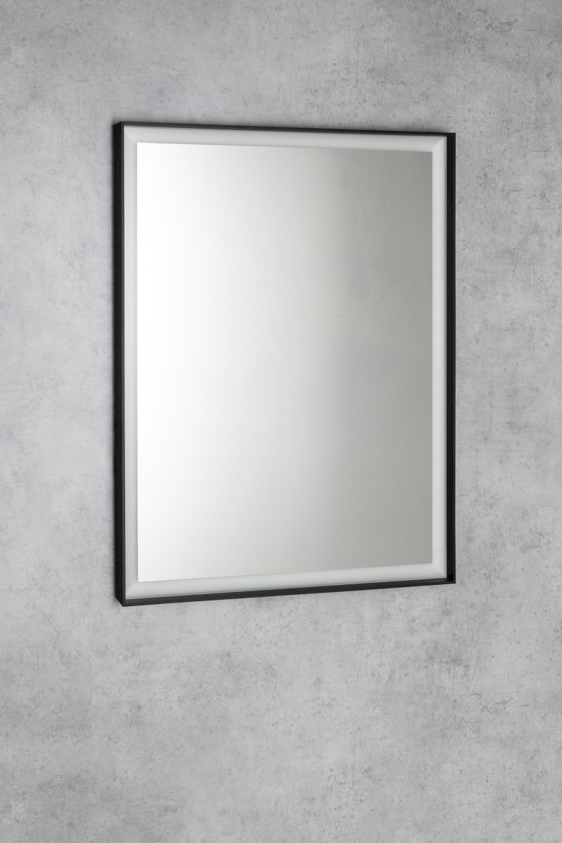 SORT zrcadlo s LED osvětlením 60x80cm, senzor, 2700-6500K, černá mat ST080S