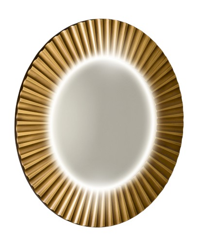 PRIDE kulaté zrcadlo s LED osvětlením v rámu ø 75cm, bronz PD754