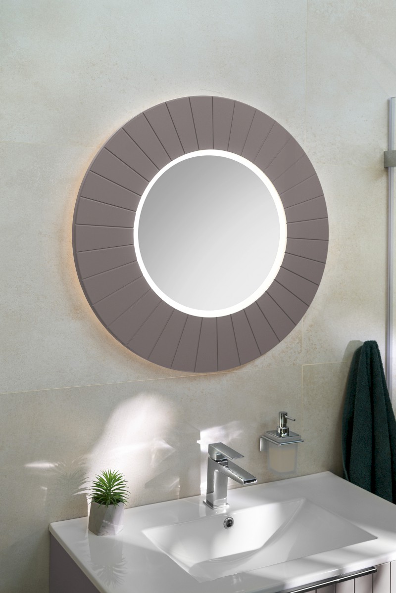 LUMIRO STRIP kulaté zrcadlo s LED osvětlením v rámu ø 90cm, agila LR950-4343S