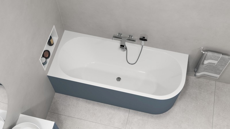 VIVA L MONOLITH asymetrická vana 180x75x60cm, bílá/siena 72099M.42