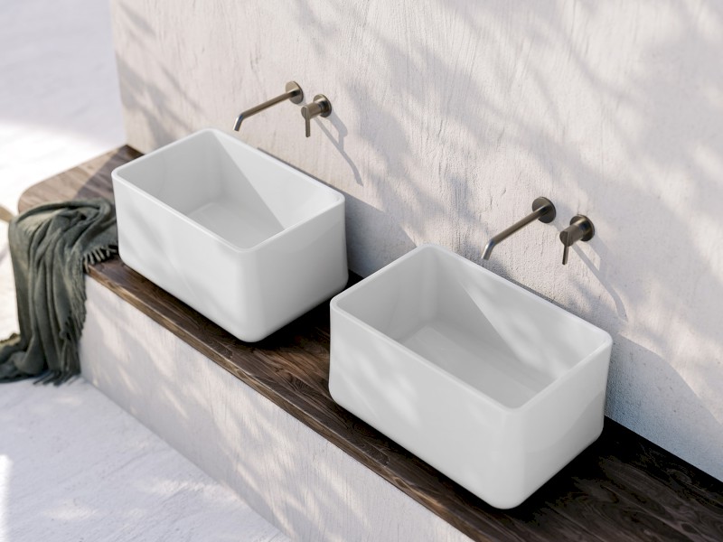 ALLEGRO keramické umyvadlo na desku vysoké 60x40cm, bílá 10AL66060