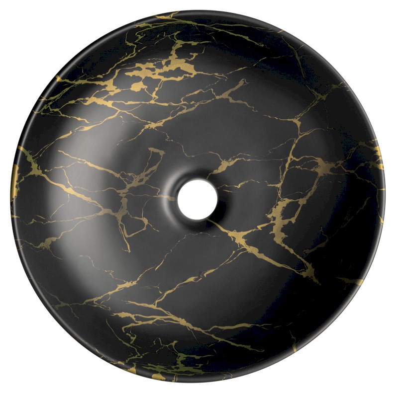 RONDANE keramické umyvadlo na desku Ø 41cm, portoro mramor AR435PT