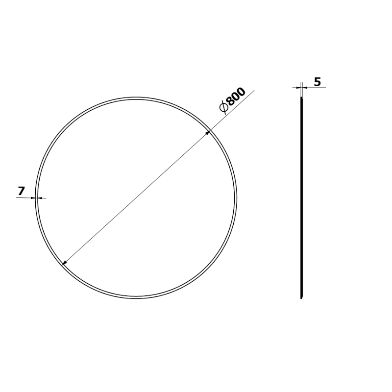RENGAS kulaté zrcadlo s fazetou ø 80cm, CU free RG080
