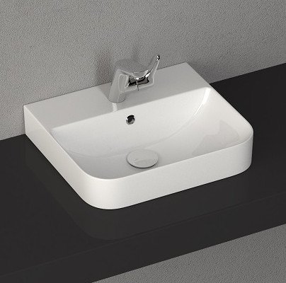 SOTT AQUA keramické umyvadlo zápustné, 48x42cm, bílá 10SQ50048