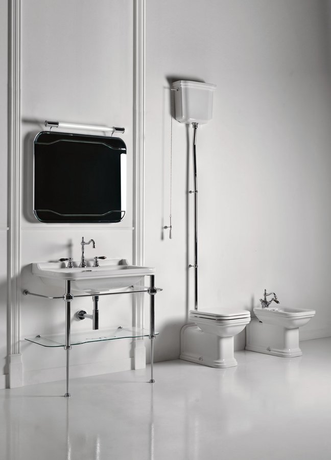 WALDORF konstrukce pro umyvadlo 80cm se skleněnou policí, chrom 9197K1