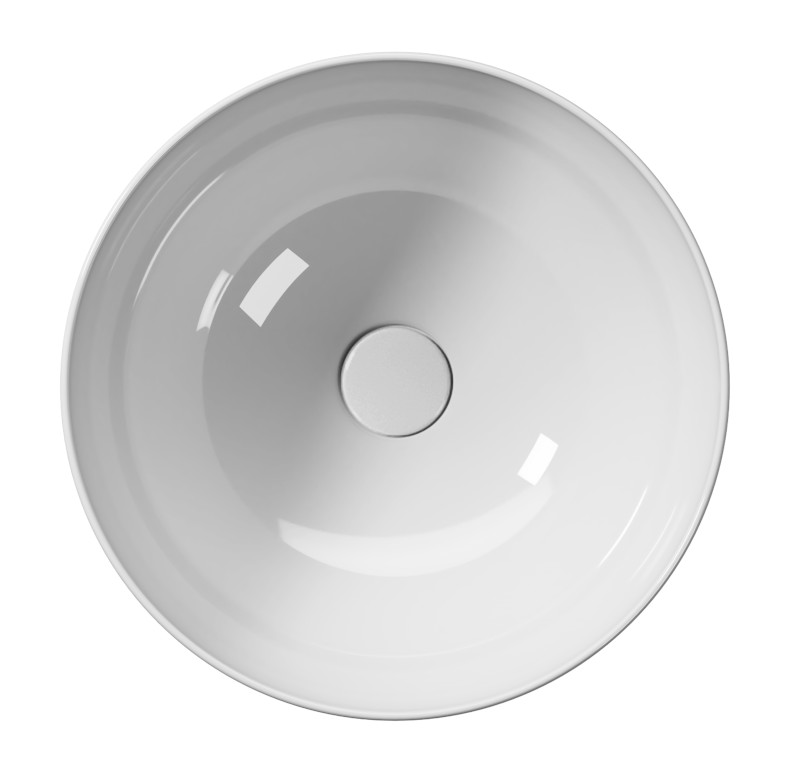 PURA keramické umyvadlo na desku vysoké, průměr 42cm, bílá ExtraGlaze 885211