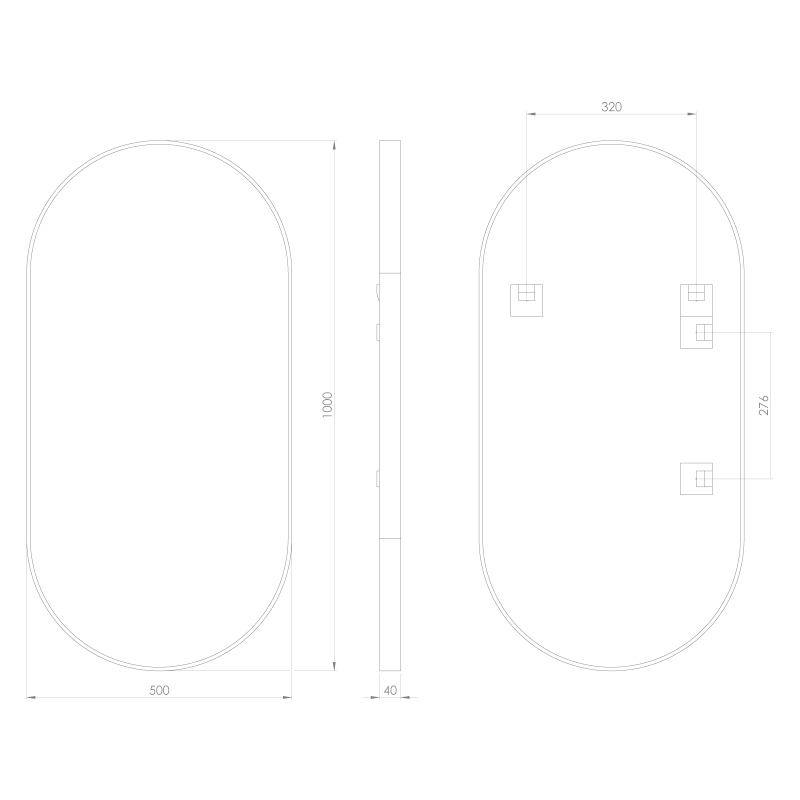 AVONA oválné zrcadlo v rámu 50x100cm, zlato mat AV500G