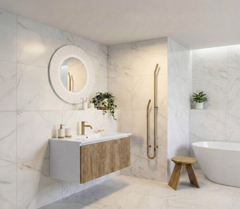 LOREA umyvadlová skříňka 90x44x51,2cm, 1x zásuvka, dub alabama/bílá mat LE090-2231