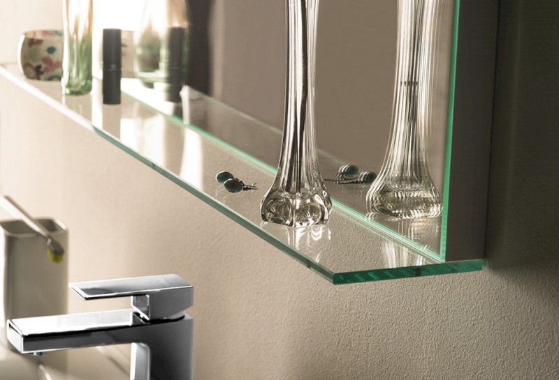 BRETO zrcadlo s LED osvětlením a policí 80x60,8cm BT080