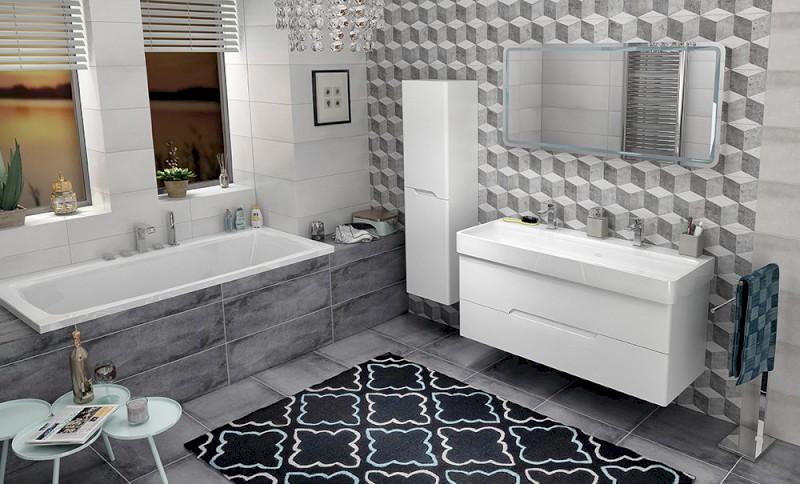 MEDIENA umyvadlová skříňka 117x51x48,5cm, bílá mat/bílá mat MD120