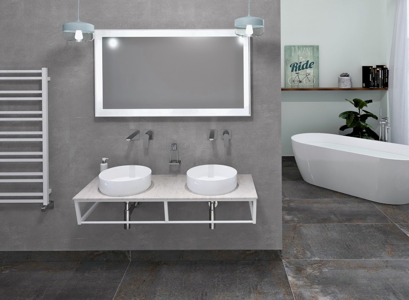 SKA konzole pod umyvadlo/desku 1200x200x460mm, černá mat SKA204