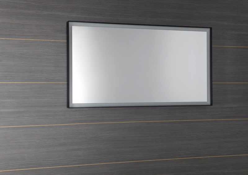 SORT zrcadlo s LED osvětlením 120x70cm, černá mat ST120
