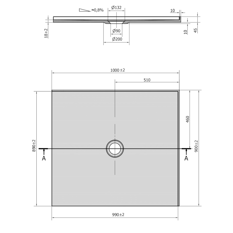 MIRAI sprchová vanička z litého mramoru, obdélník 100x90x1,8cm, pravá, bílá 73172