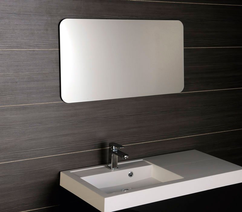 ISHAPE zrcadlo s broušenou hranou 120x60cm, zakulacené rohy, CU free AG612