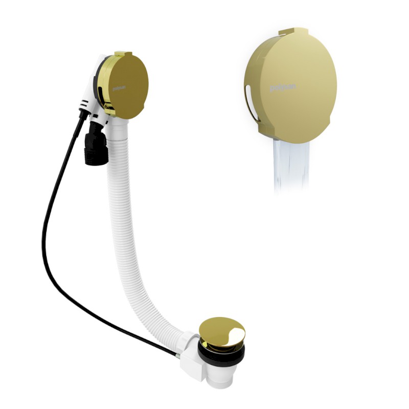 Vanová souprava s napouštěním, bovden, délka 1200mm, zátka 72mm, zlato 71857.90