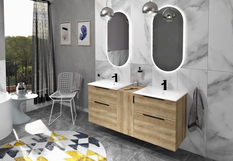 CIRASA umyvadlová skříňka 59,2x64x46cm, dub Alabama CR601-2222