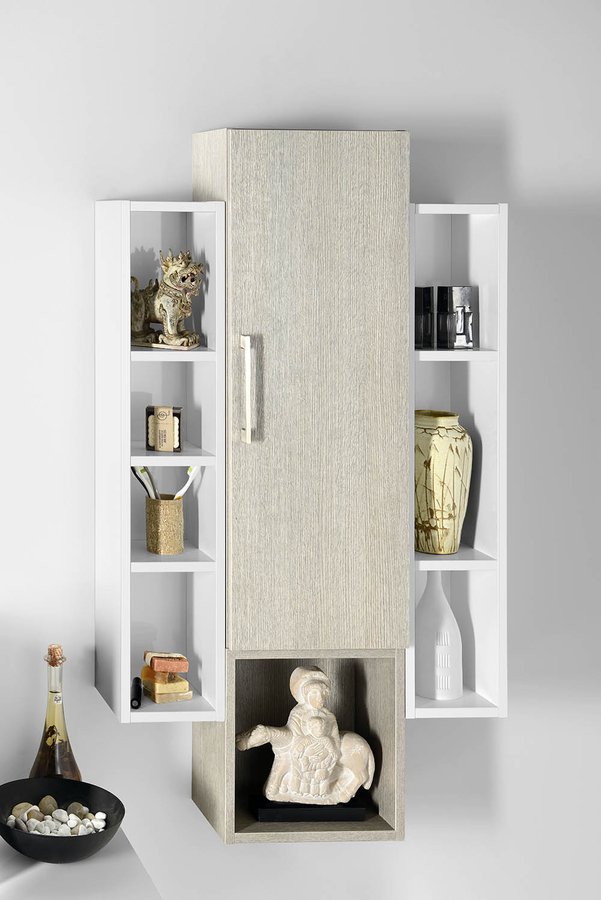 ESPACE otevřená policová skříňka 20x94x22cm, dub stříbrný ESC130-1111