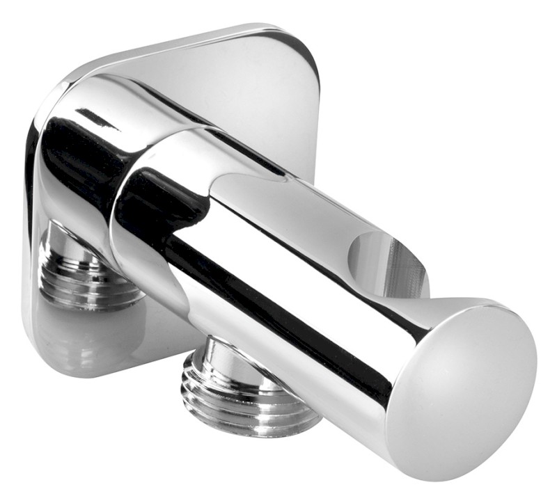 Držák sprchy kulatý, pevný, s vyústěním, chrom SG403