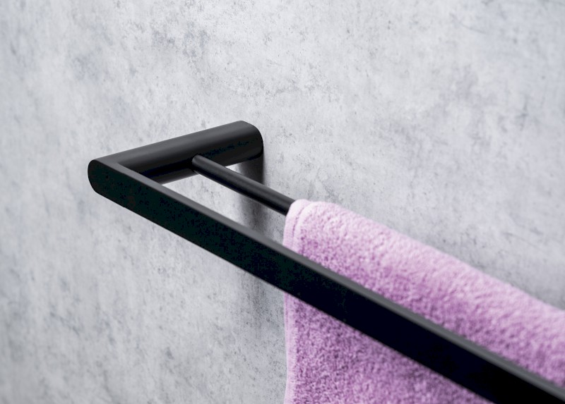 FLORI dvojitý držák ručníků 600mm, černá mat RF011/15