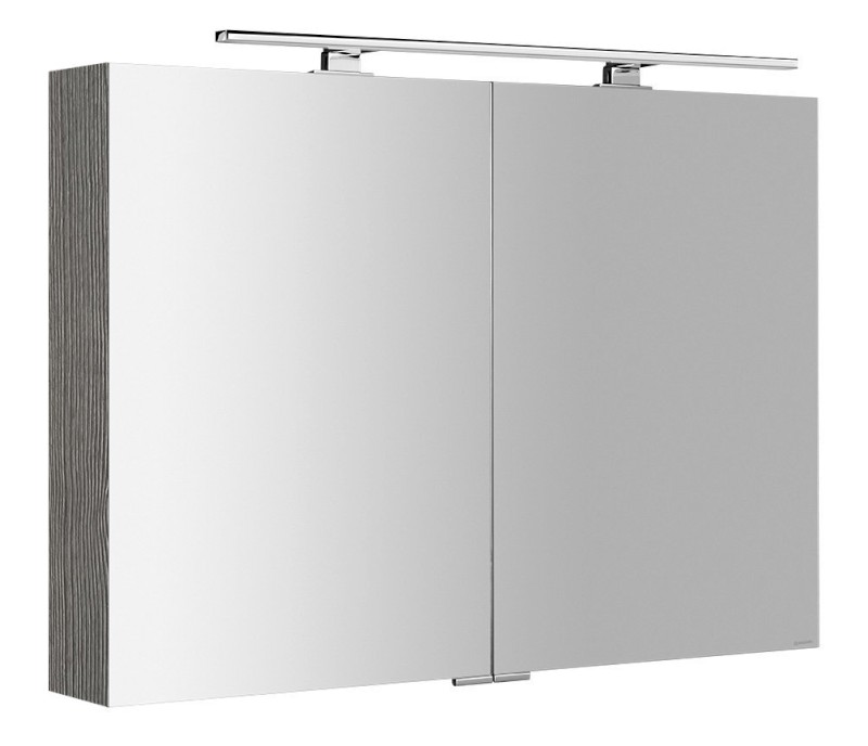 MIRRÓ galerka s LED osvětlením, 100x70x16cm, dub stříbrný MC100-0011