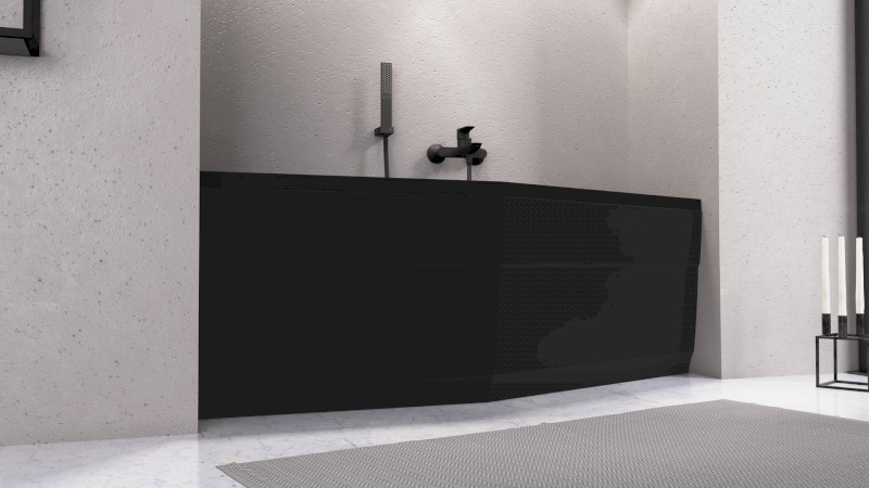 TIGRA L asymetrická vana 170x80x46cm, černá mat 90111.21