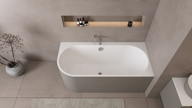 ASTRA R MONOLITH asymetrická vana 160x75x60cm, bílá/agila 34611M.43