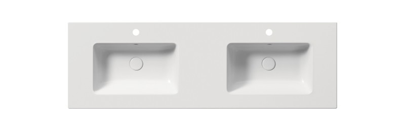 PURA keramické dvojumyvadlo Slim 142x46cm, bílá mat 8889109