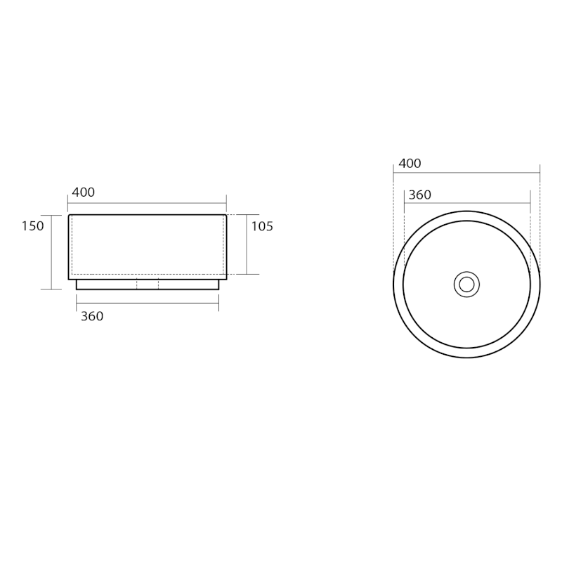 OKE keramické umyvadlo na desku, Ø 40cm, verde mat 554111
