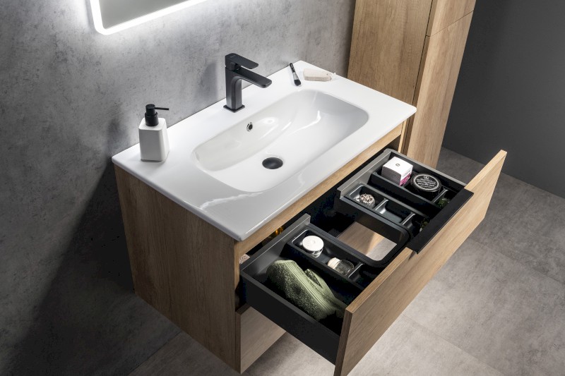 CIRASA umyvadlová skříňka 79,8x52x46cm, dub Alabama CR801-2222