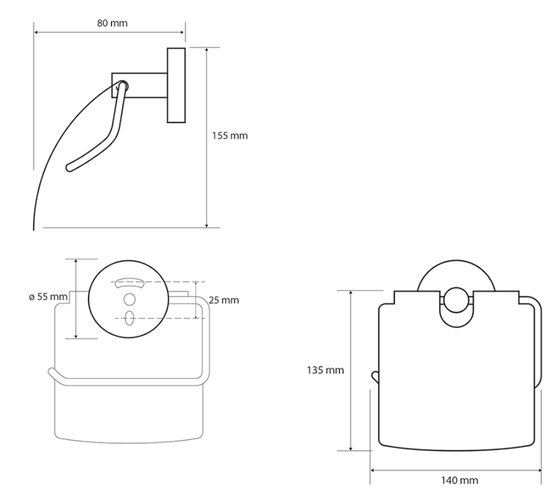 X-ROUND WHITE držák toaletního papíru s krytem, bílá mat XR732W