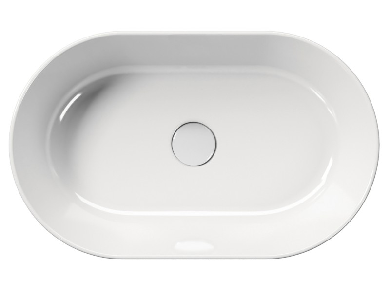 KUBE X keramické umyvadlo na desku, 60x37cm, oválné, bílá ExtraGlaze 945811