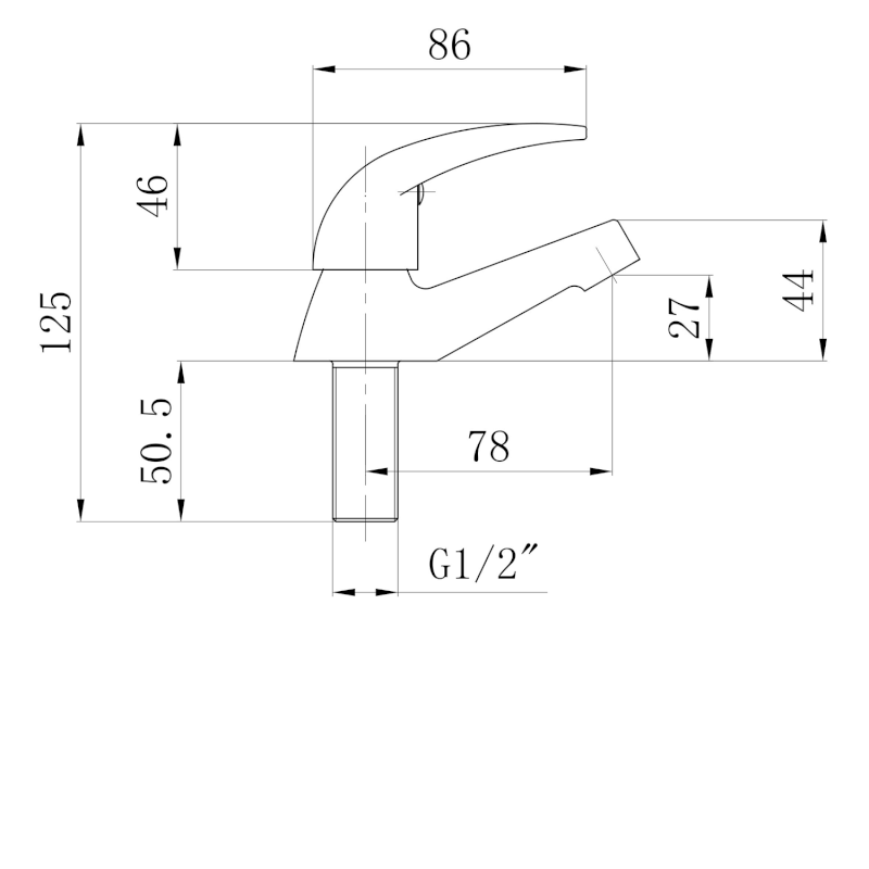 Stojánkový kulový ventil 1/2