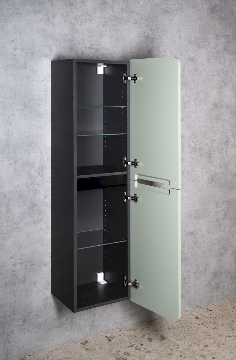 KERALA skříňka vysoká 38x143x32cm, 2x dvířka, levá/pravá, verde/antracit matný KR350-4434