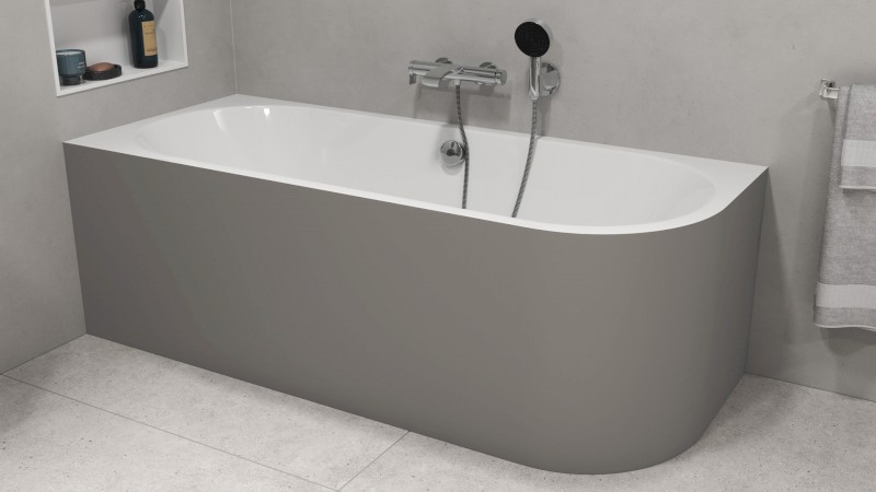 VIVA L MONOLITH asymetrická vana 180x75x60cm, bílá/agila 72099M.43