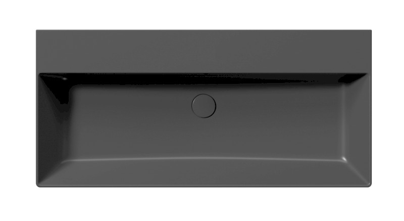 KUBE X keramické umyvadlo 100x47cm, bez otvoru, černá mat 9423026