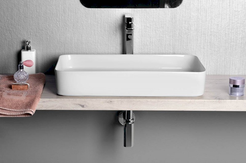 BLADE keramické umyvadlo na desku, 65x40cm, bílá WH051